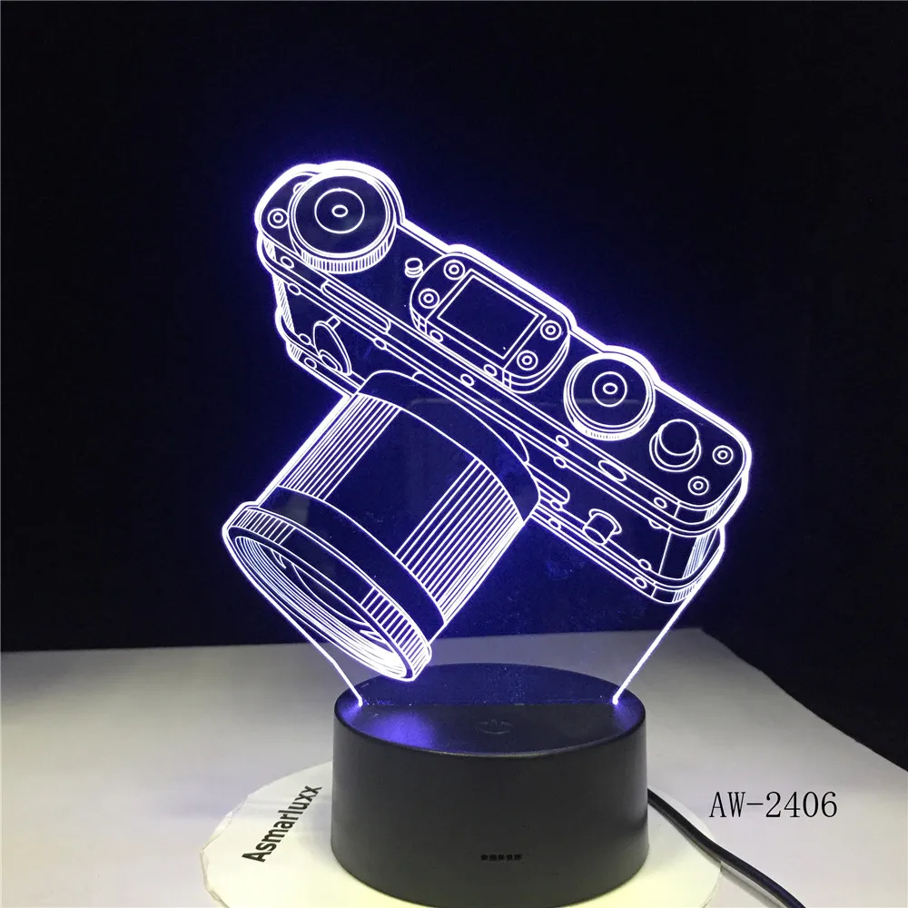 3D лампа для камеры светодиодный светильник с аккумулятором сенсорный 7 цветов