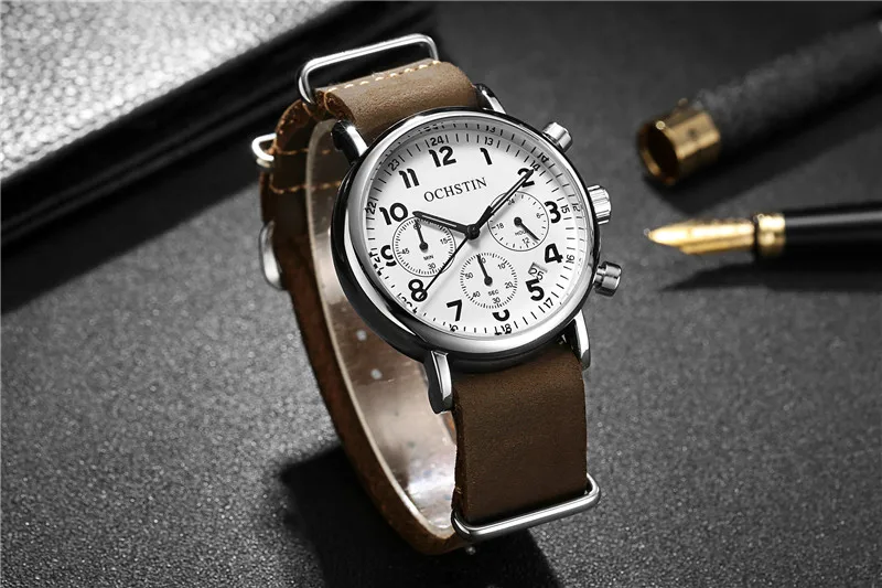 Ochстин модные спортивные мужские часы с хронографом лучший бренд класса люкс кварцевые часы Reloj Hombre часы мужские часы relogio Masculino
