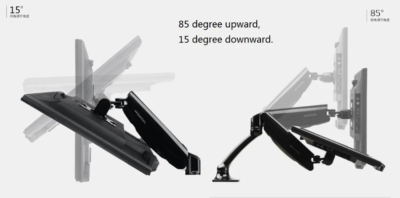 Loctek D5 настольная газовая пружина полное движение 1"-27" ЖК-монитор держатель компьютерный кронштейн с 2 USB порт загрузки 2-6.5kgs