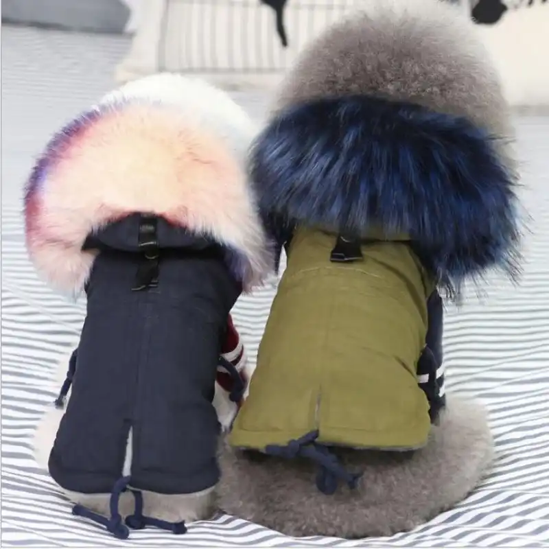 Manteau De Chien De Compagnie Noir De Luxe Hiver Très Chaud Petit Chien Vêtements Pour Chihuahua Doux Fourrure Capuche Chiot Veste Vêtements