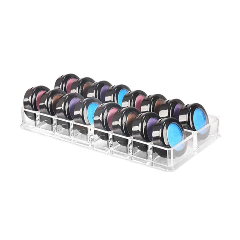 

Acrylic Lipstick Holder 16 Slots Powder Storage Box Transparent Makeup Organizer Eyeshadow Blush Sample Display Shelf Box Case