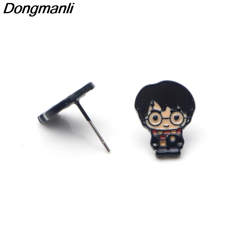 P3332 Dongmanli Magical school Steel Pierce Ear Stud kids Cute Earrings For Womens Enamel Earrings Party Jewelry Gifts Girls