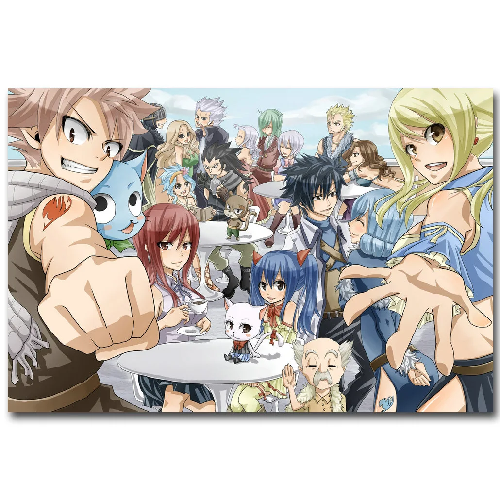 

FAIRY TAIL Art Silk Fabric Poster Print Japanese Anime Picture for Bedroom Wall Decoration Natsu Erza 13x20 24x36 inch 054
