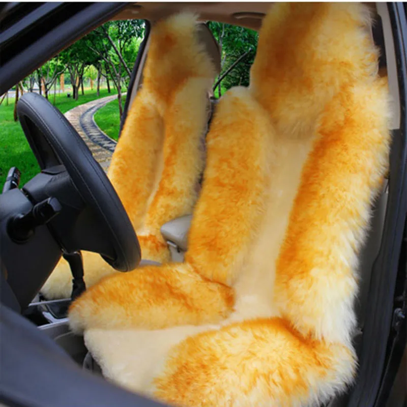 golden wool seat cushion