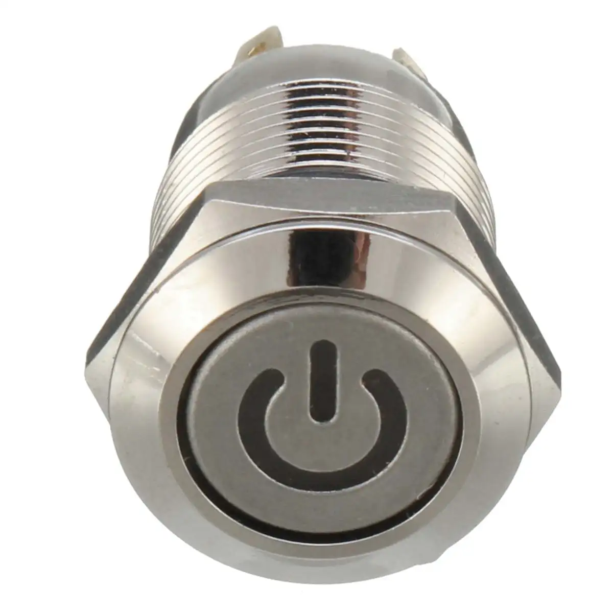 1PC 12MM Self-Recovery LED 12V Metal Button Switch Instantaneous Button Automatic Reset LED Waterproof Button