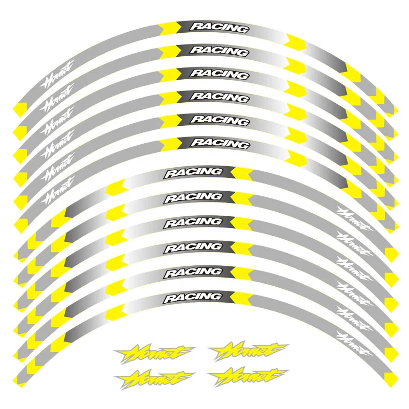 Новинка, высокое качество, 12 шт., подходит для мотоцикла, наклейка на колеса, полоса, светоотражающий обод для Honda Hornet 250 900 400