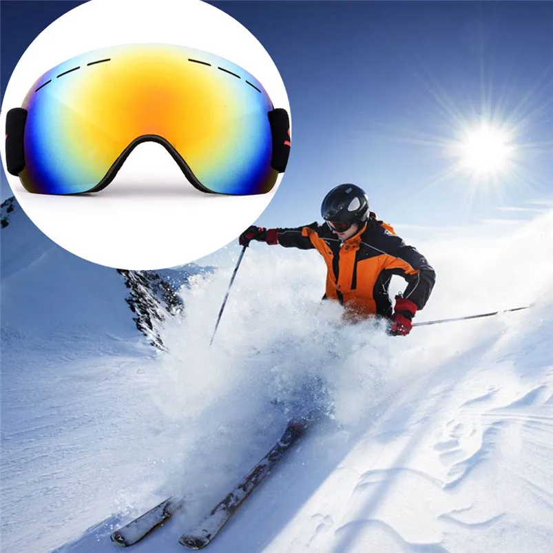 Snowboard Ski Goggles Gear Skiing Sport Adult Glasses Anti-fog UV Dual Lens Skiing Eyewear Outdoor sports Equipment #4S22 (1)