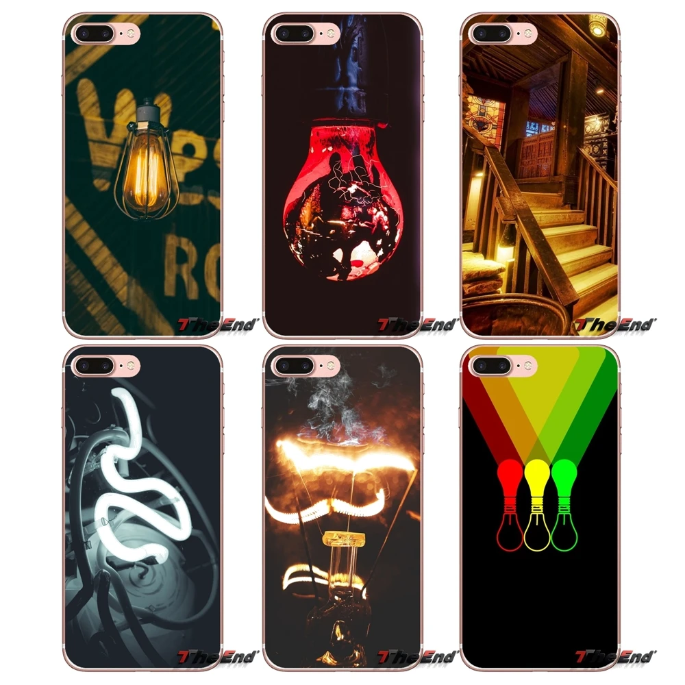 Для Samsung Galaxy S2 S3 S4 S5 MINI S6 S7 edge S8 S9 Plus Note 2 3 4 5 8 Coque Fundas glass bulb Lamp Colorful TPU силиконовый