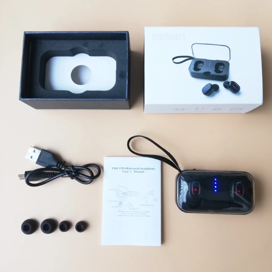 TWS Bluetooth гарнитура для смартфона беспроводные наушники с микрофоном в ухо бас