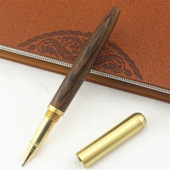 

Rollerball Pens 0.5mm Black Ink Refill Medium Point Smooth Writing Metal Wood Gift Ballpoint Pens Business Office Supplies 1pc