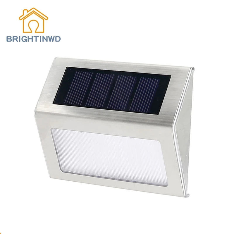 

2pcs LED Solar lamp Power sconce Wireless LED Waterproof Ourdoor Light Garden Stairway Path Solar Panels Step Stair Deck