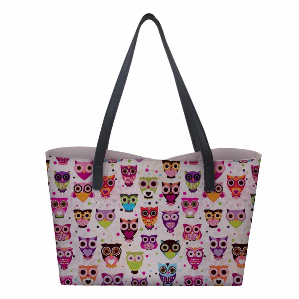 

Customized Owl Women's Bag PU Leather Women Handbag Large Capacity Hasp Handbags Fashion Shoulder Bag Quality Tote Bag