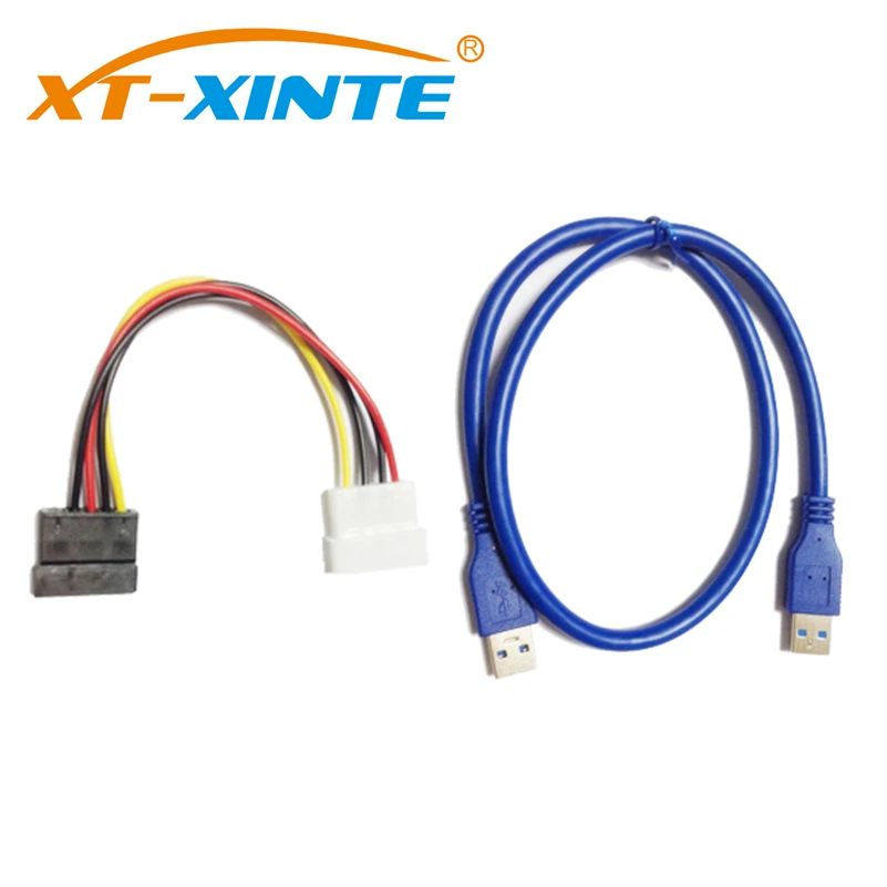 XT-XINTE PCI-E X1 to X16 Extension Riser Card PCIE USB3.0 Graphics Display Cable Extension Adapter Card for Mining BTC Miner