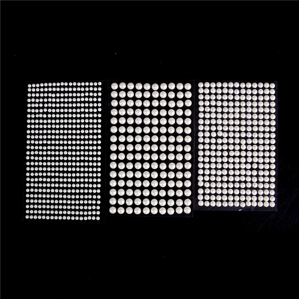 

4mm 5mm 6mm Cream Resin Simulated Pearls Sticker Self Adhesive Strips Decorative DIY Circle Beads