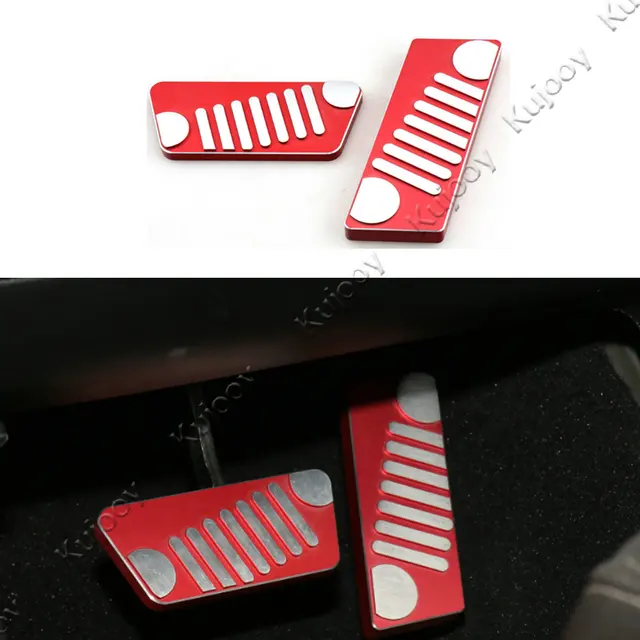 2Pcs Aluminum Alloy Accelerator Gas Brake Foot Rest Pedals Pads Covers