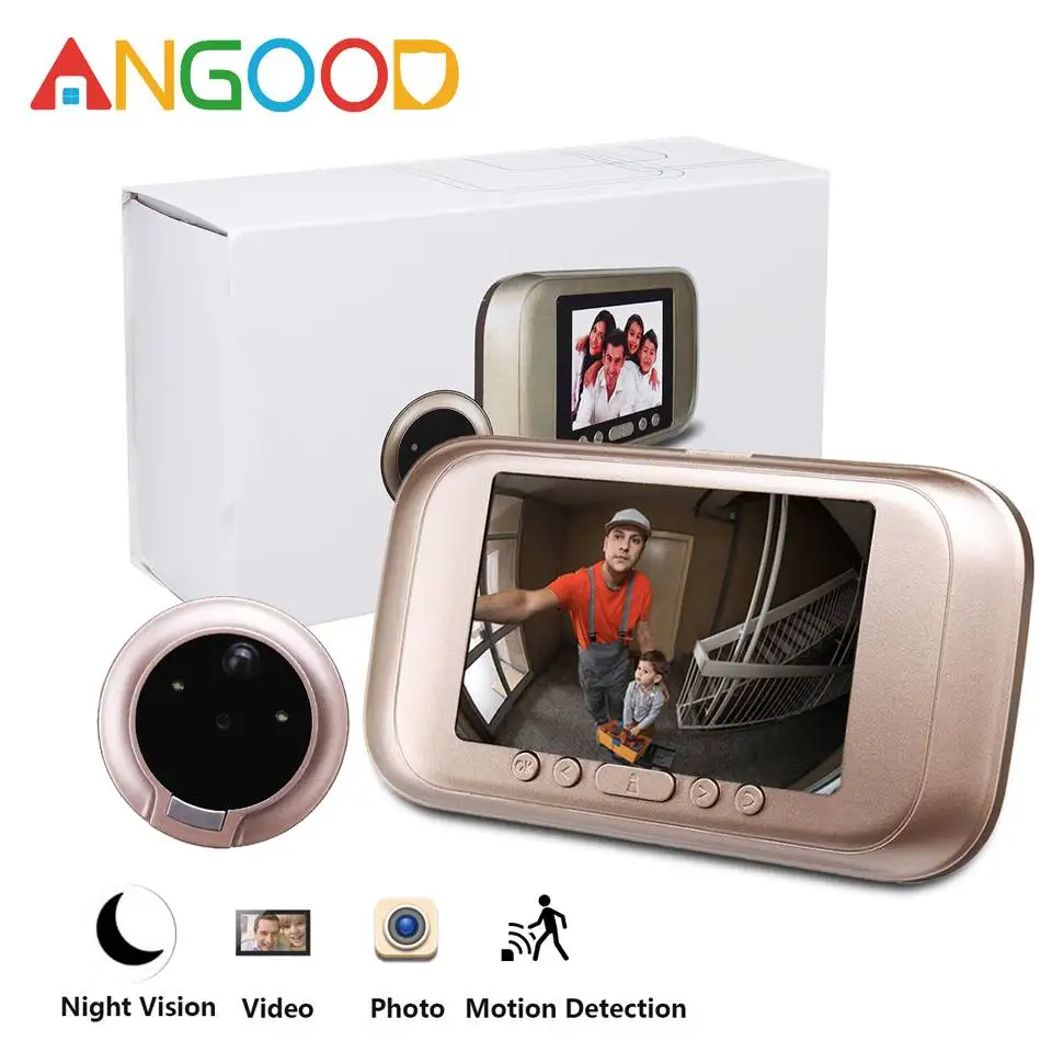 

ANGOOD M10 Wireless 720P HD Smart Video Doorbell Smart Home Security Video Doorbell with 3.5inch LCD Screen Home Security System
