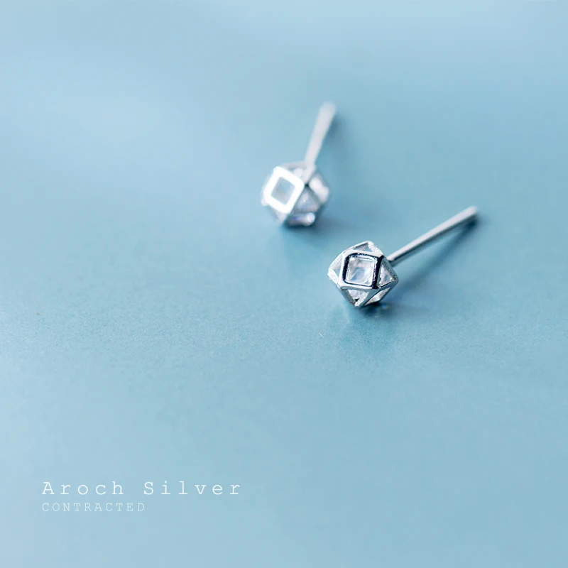 AROCH S925 Серебряные серьги для ногтей женские в японском стиле Простые