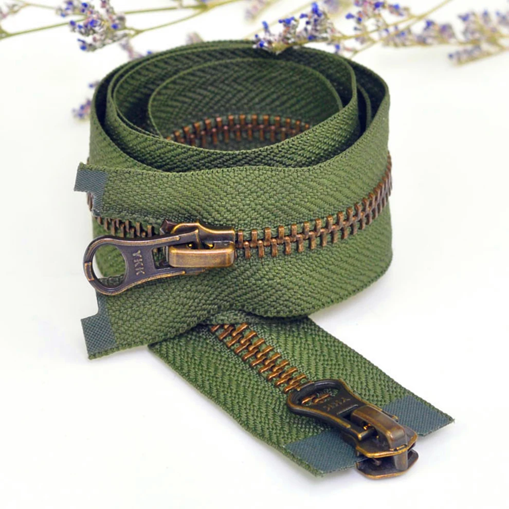 1pcs/lot Army Green 5 zipper open end zipper Double zipper long