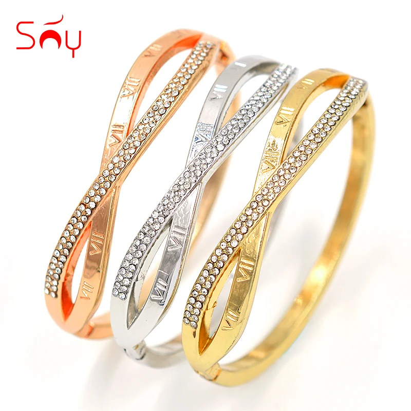 

Sunny Jewelry Ethnic Jewelry Round Bangle Sets For Women Cuff Bracelets For Wedding Engagement Cubic Zirconia Jewelry Findings