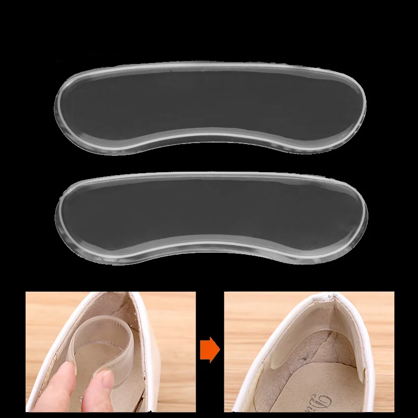 2 Pairs Silicone Gel Gel Inserts Women Insole Heel Cushion Protector Foot Feet Care Pad Insole