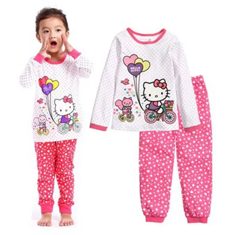 Весенние пижамы с длинными рукавами и героями мультфильмов, детские пижамы для маленьких мальчиков и девочек, комплект одежды для сна для малышей, Детская Пижама - Цвет: Белый