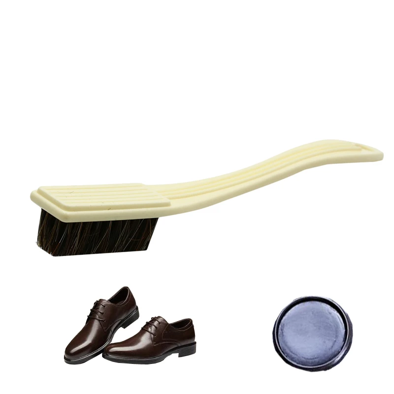 Щетка для обуви с длинной ручкой из конского волоса, полировка из натуральной кожи, мягкая полировка для замши, щетка для чистки нубука, щетка для чистки ботинок
