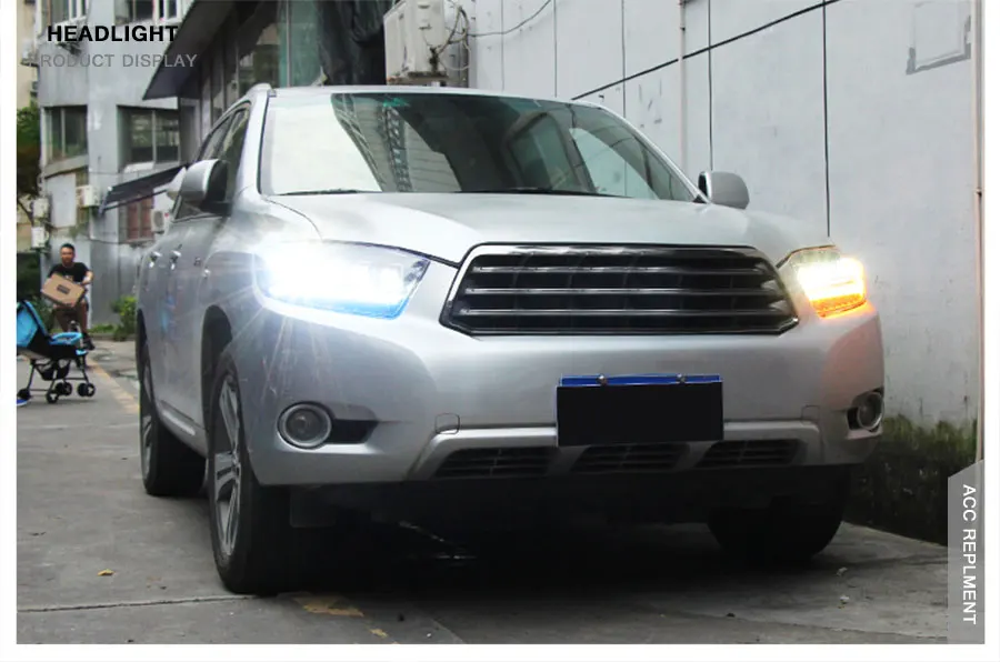 2 шт. светодиодный фары для Toyota Highlander 2008-2010 светодиодный автомобильный фонарь ангельские глазки светодиодный комплект противотуманных фар Светодиодный дневные ходовые огни