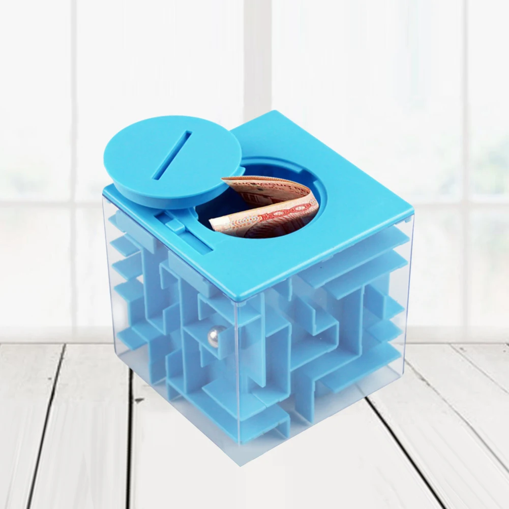 

Drop Shipping Kid 3D Cube Puzzle Maze Money Maze Coin Box Cube Puzzle Saving Piggy Bank Brain Storm Game Kid Toy Gift
