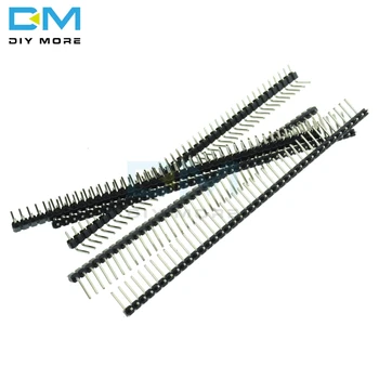 

10Pcs 40 Pin 1x40 Single Row Male 2.54mm Breakable Pin Header Right Angle Connector Strip Bending