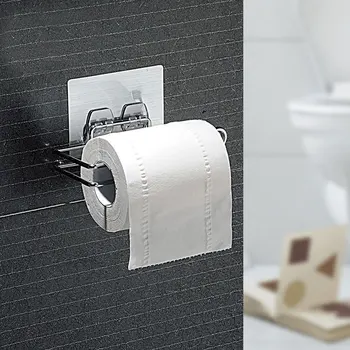 

Bathroom Storage Durable Suction Cup Shelf Roll Paper Storage Holder Towel Bar for Bathroom Kitchen Toilet Paper Towel Organizer