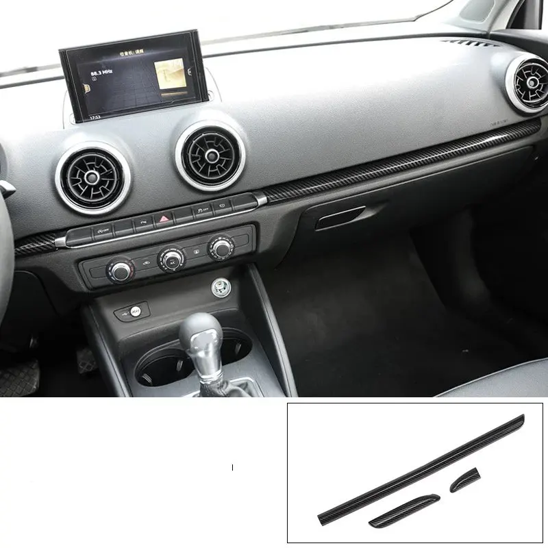 Для Audi A3 2014 2018 1 комплект углеродное волокно ABS Автомобильная Боковая дверь полоса
