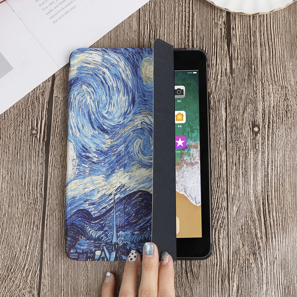 Окрашенный Чехол для iPad 9 7 2017 A1822 A1823 ipad 5 й откидной кожаный чехол книжка с