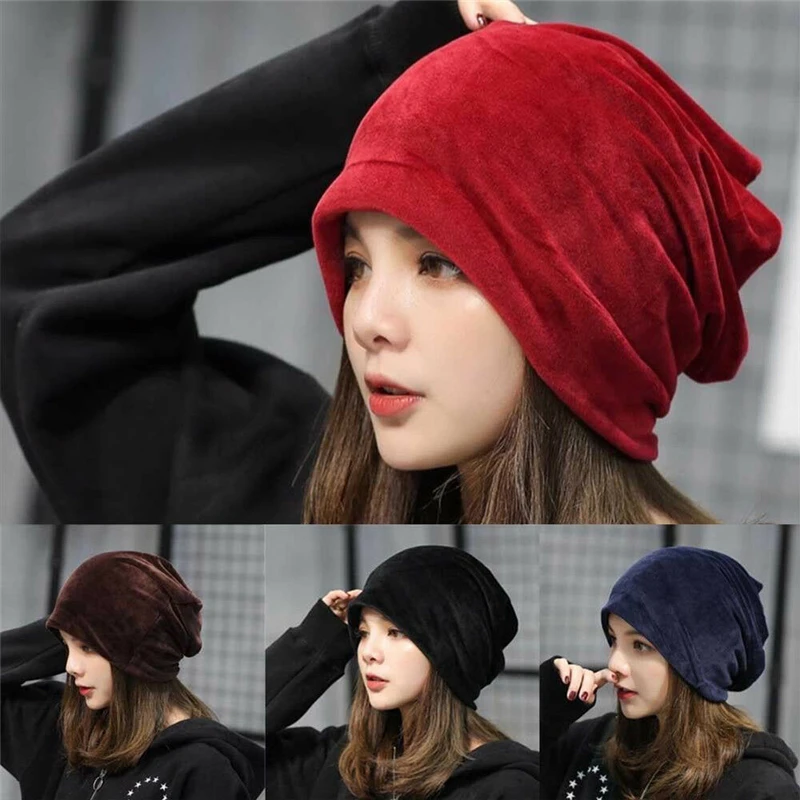 

Cap Women Ladies Velvet Winter Warm Slouch Beanie Ski Hip Hop Hat Cap Oversized