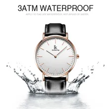 Quartz Watch Ultra Thin Minimalist Mens Watches Top Genuine Leather Strap Business Clock Men With Gift Box