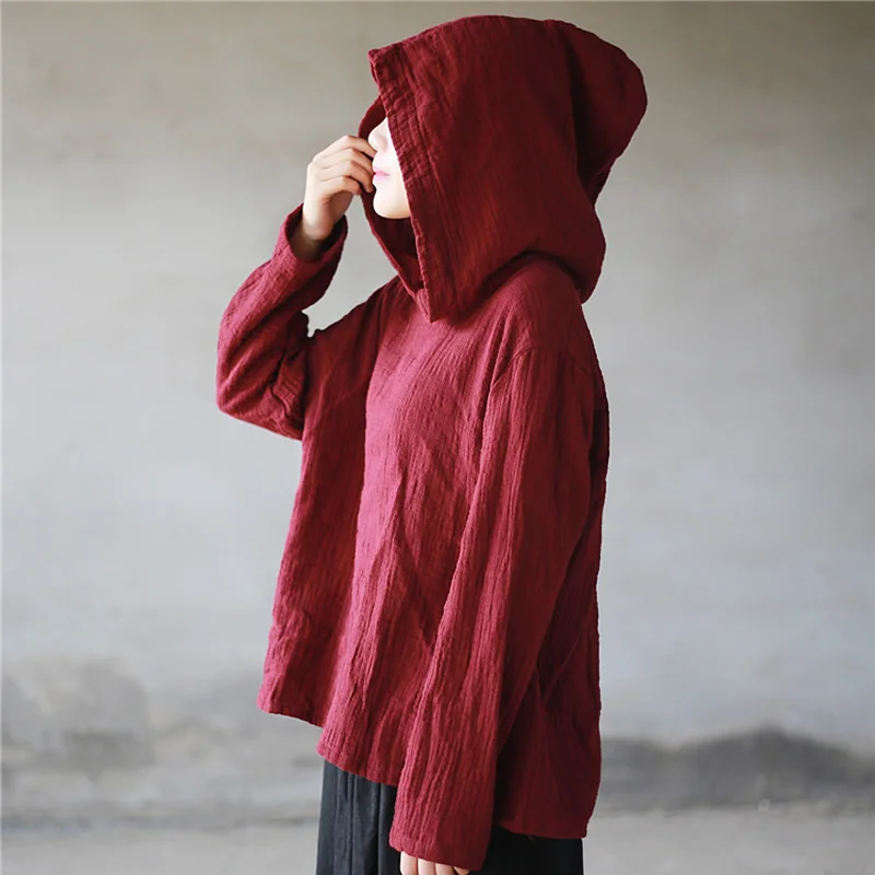 Aliexpress.com : Buy ORIGOODS Cotton Linen Hooded Coat