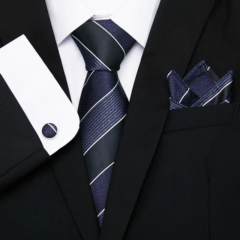 New Plaid men ties set Extra Long Size 145cm*8cm Necktie blue Paisley Silk Jacquard Woven Neck Tie Suit Wedding Party Gift box