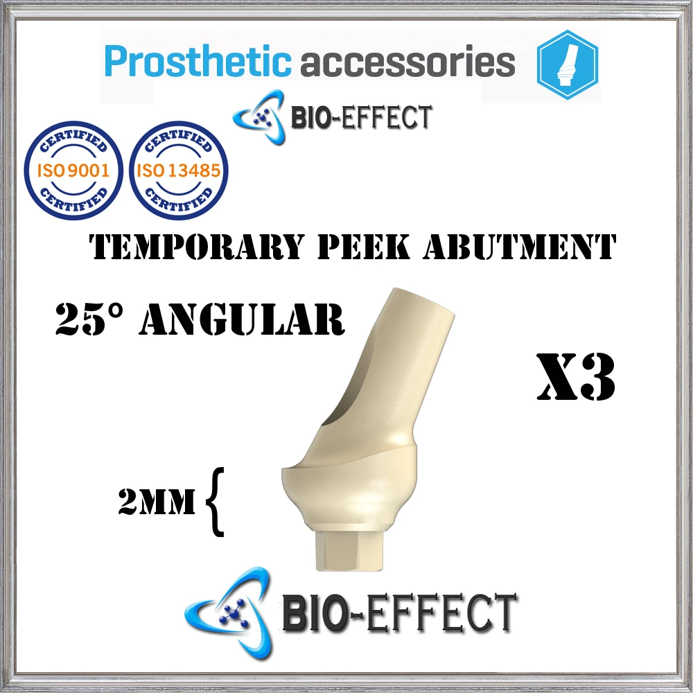

3X Dental Angular 25 Degree Peek Abutment 1/2/3mm For Internal Hex System Implants , Top Quality , Bio-Effect Dental Implant