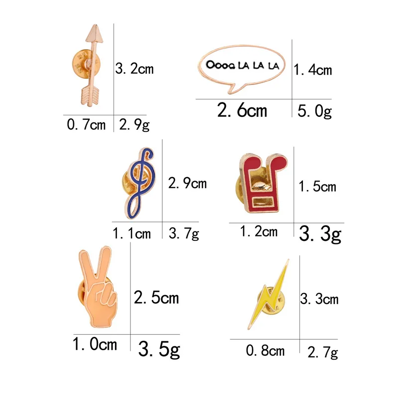 6 шт./лот музыка палец брошь Одежда сумка украшения куртки знак лацкан шелк пряжки, ювелирные изделия подарок для Для женщин девочек TCN621