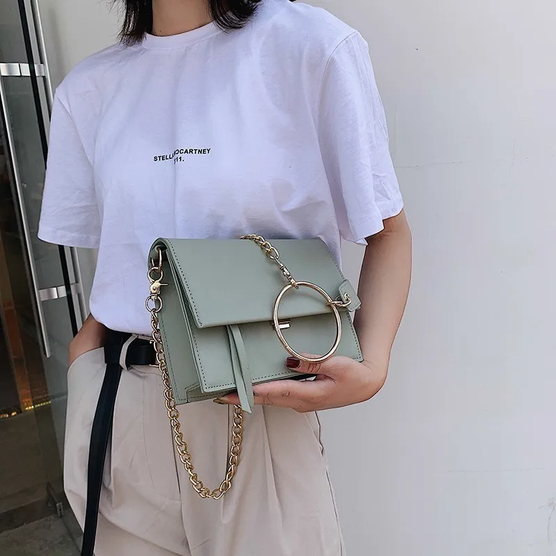 

2019 Fashion Small Women Messenger Bags High Quality Leather Women Handbag New Chain Solid Lady Flap Shoulder Crossbody Bag Sac
