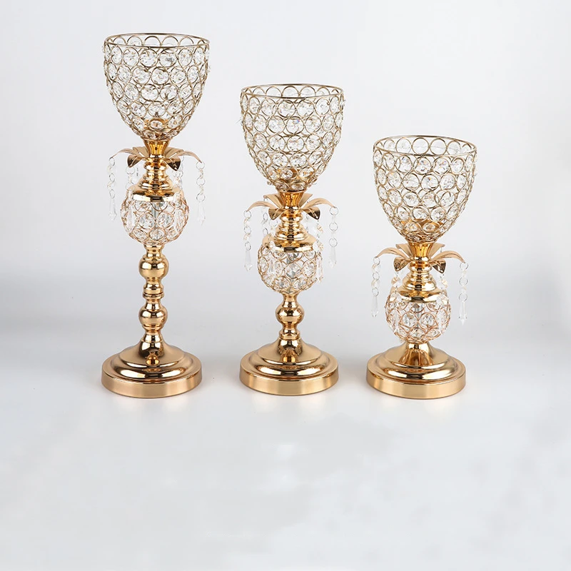 Imuwen Crystals Candle Holders Luxury Candlestick Wedding Candelabra