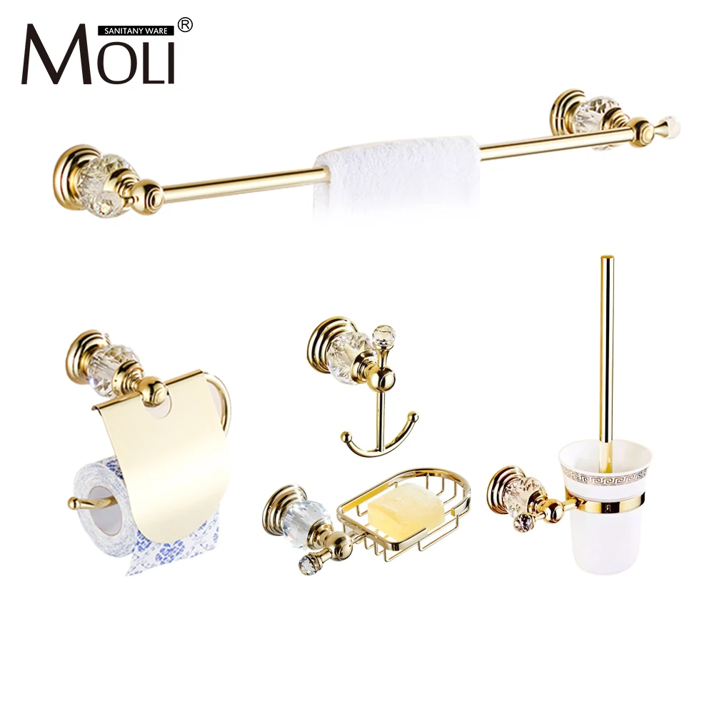 bathroom accessories set crystal