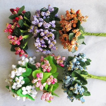 

artificial flower stamen with gold powder bouquets wedding candy box decor flowers hair wreath accessories 72pcs/lot