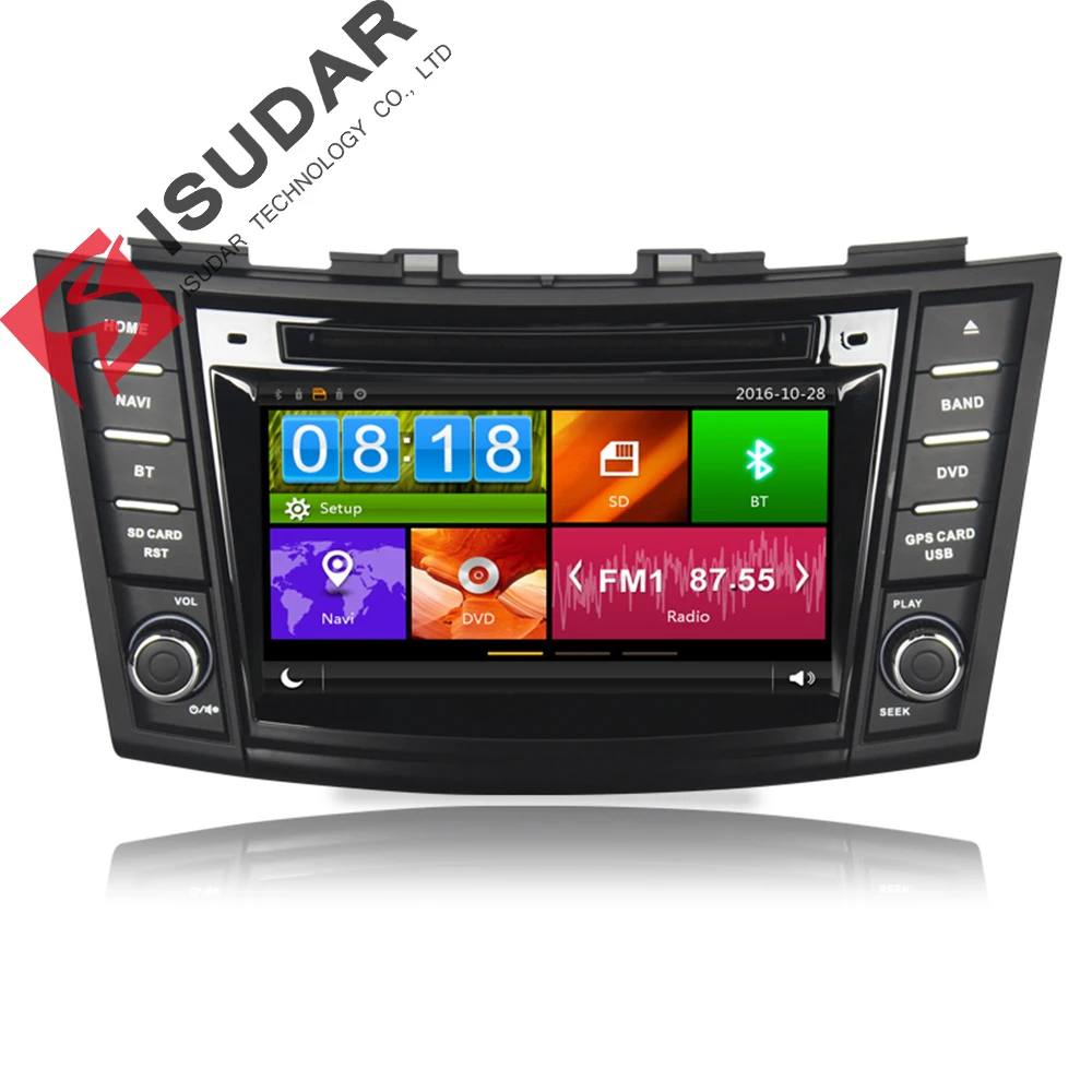 Isudar Auto Multimedia-Player Auto Radio GPS 2 Din Für SUZUKI/SWIFT 2011 Fernbedienung Tire Pressur
