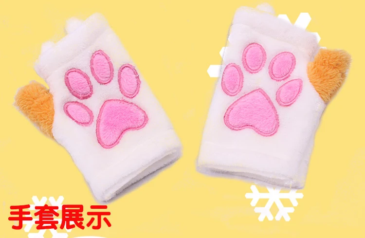 Nyanko-sense Natsume Yuujinchou унисекс теплые перчатки для косплея шляпа - Цвет: gloves