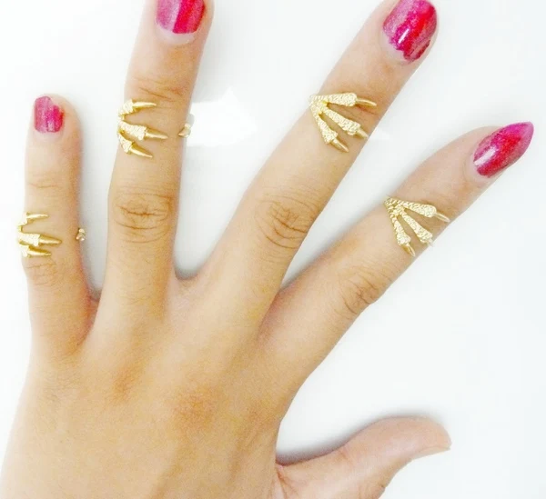 Punk Eagle Bird Claw Paw Talon Over The Midi Tip Finger Above The Knuckle Ring