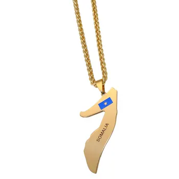 

zkd SOMALIA map SOMALIA national flag stainless steel pendant necklace
