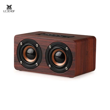 

For Pc Iphone Wireless Bluetooth Speaker Portable Wooden Hifi Audio Suppor Tf Cart Aux In Shock Bass Stereo Music Subwoofer
