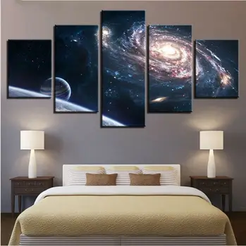 

5D Diamond Embroidery 5pcs Outer Space Planet Starry Sky Full Sqaure Round Rhinestones Diamond Painting Cross Stitch FS5013