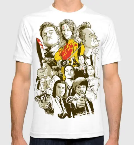 Tarantino All Movies Мужская художественная футболка Wo Pulp fiction Kill Bill Teeprin Ted футболки