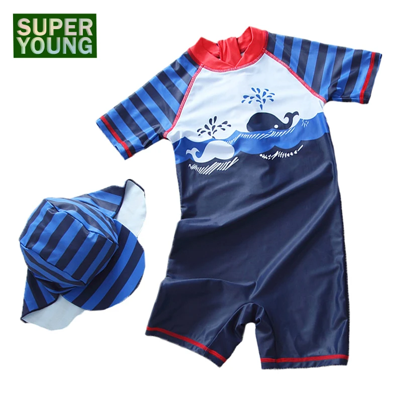 

Kids Boys Sunscreen Rashguard Children Swim Bathing Suit Baby Cartoon Fish Print Swimsuits Toddler Girl Beach Wear Surf Swimwear